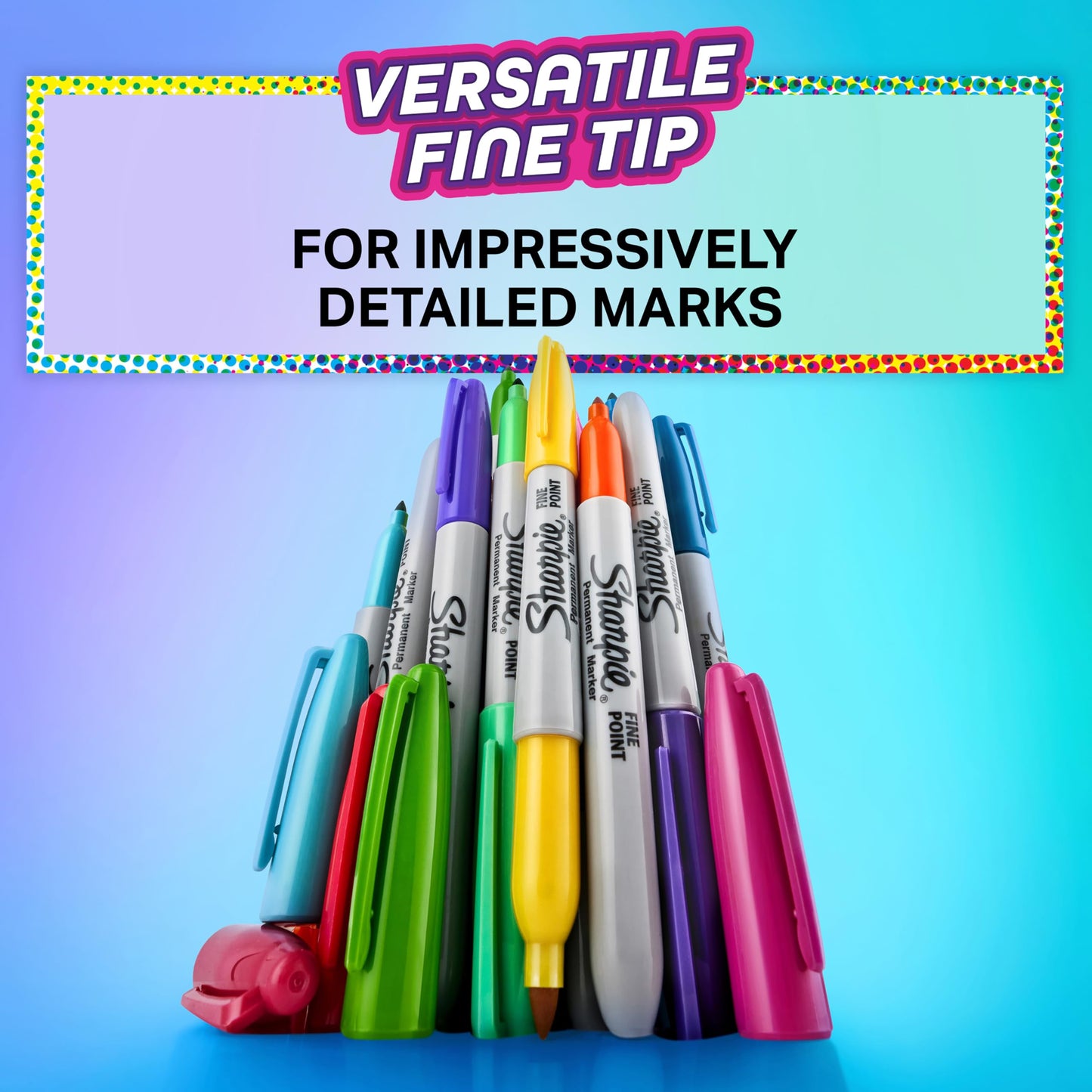 - Sharpie Glam Pop Permanent Markers | Fine Point for Bold Details | Assorted Vibrant Colours | 24 Marker Pens -