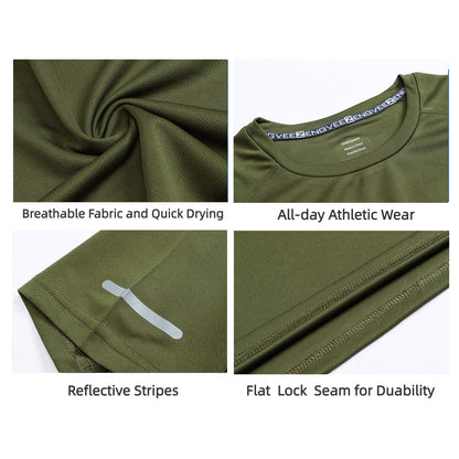 - HUAKANG 3Pack Sport Shirts For Men | Short Sleeve Dry Fit T-Shirt Running Tops For Men -