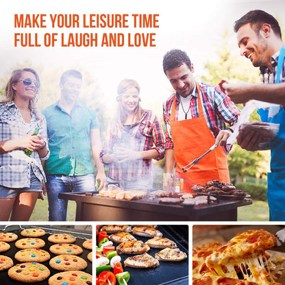 Ankier BBQ Grill Mat, Set of 8 Non Stick BBQ Baking Mats Reusable for Charcoal, Gas or Electric Grill - Easy to Clean, Heat Resistant Barbecue Sheets [Black]