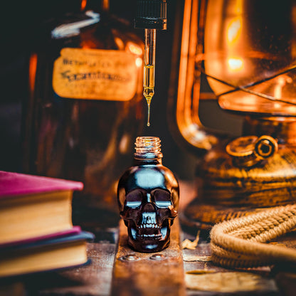 30ml Beard Oil for Men - Beard and Bones Unique Glass Skull Bottle| Choice of 6 Scents | Vegan, Cruelty Free (Kreed)