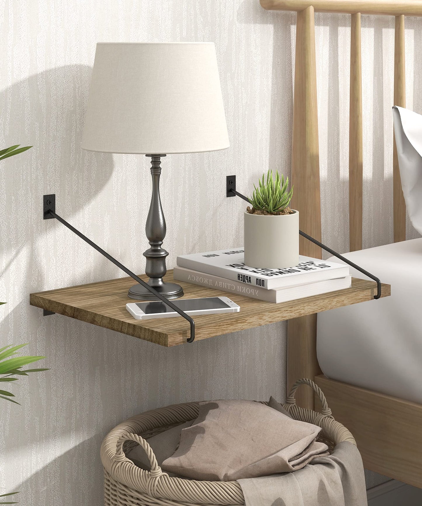 - Petrala Floating Shelves | Set of 2 Hanging Rustic Shelves -