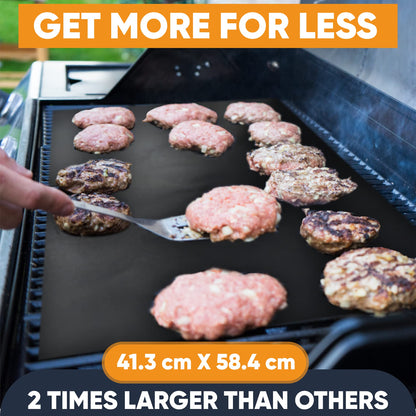 - Extra Large BBQ Grill Mat by Linda's Essentials | (3 Pack) | Reusable Non Stick Heat Resistant BBQ Mats -