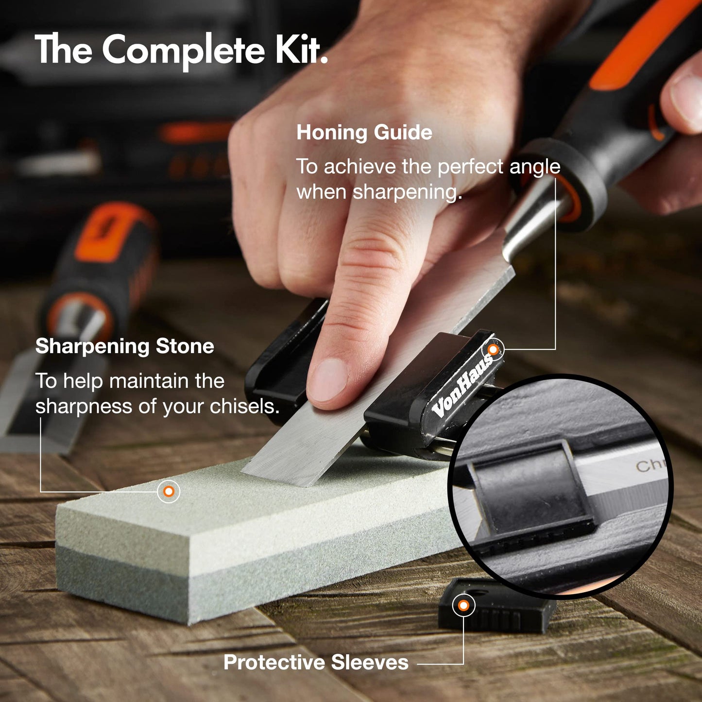 - VonHaus Chisel Set - 8pcs Woodworking Tools Set - Wood Carving Tools - Wood Chisel Set