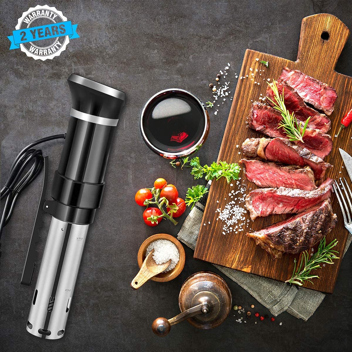 - KEAWEO | 1100W Sous Vide Cooker | Accurate Temperature Time Control & Menu Function Stainless Steel -