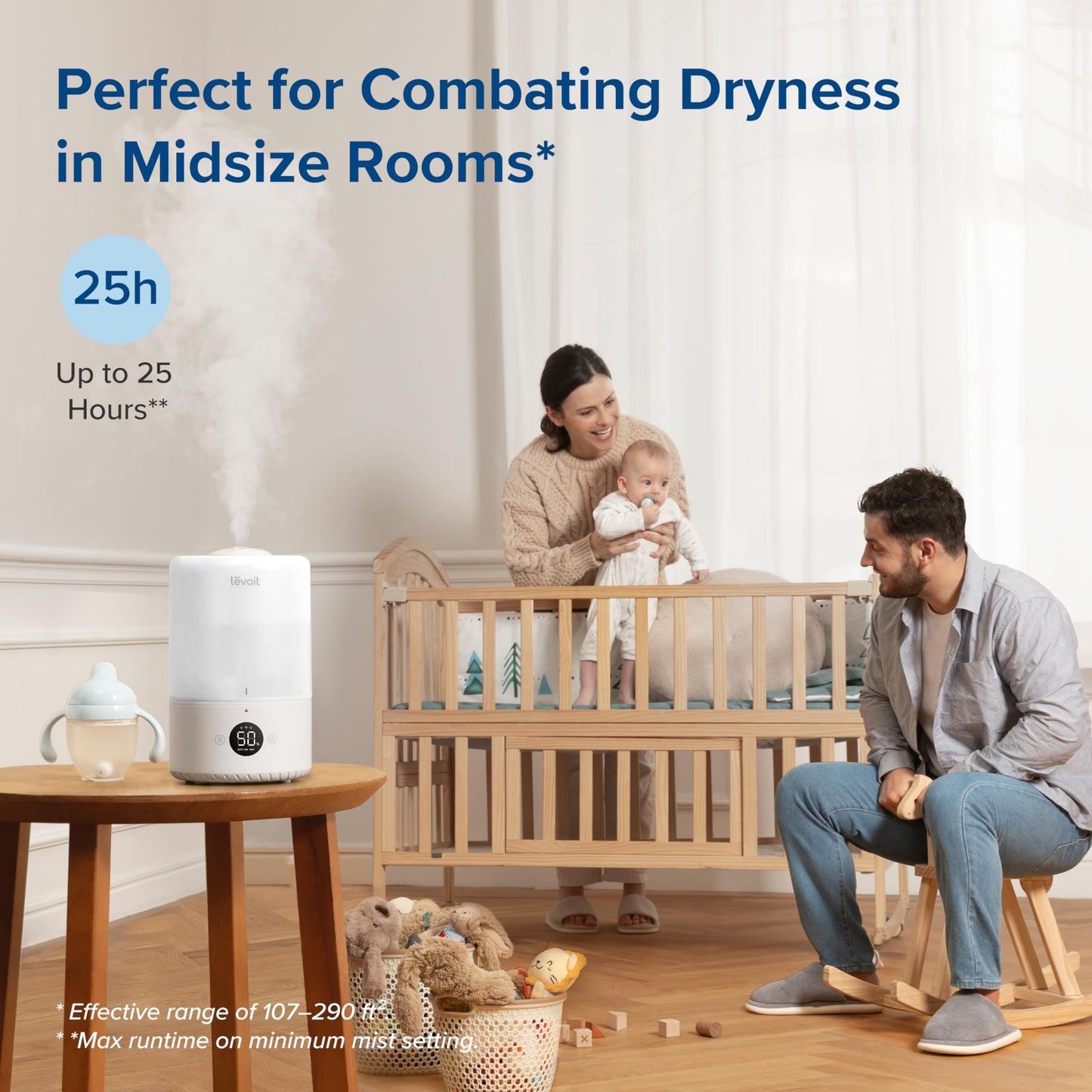 - LEVOIT Humidifiers for Bedroom | 3L | Top-Fill Cool Humidifier -