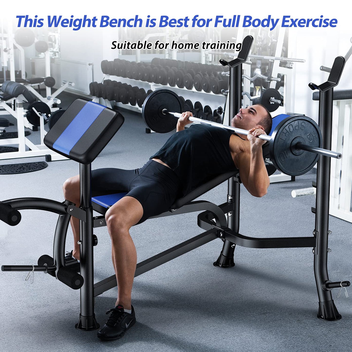 - WINNOW Adjustable Weight Bench with Leg Extension and Preacher Curl.