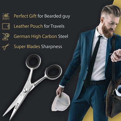 - WILKIE Professional Beard Scissors for Men | Moustache & Beard Trimming Scissors