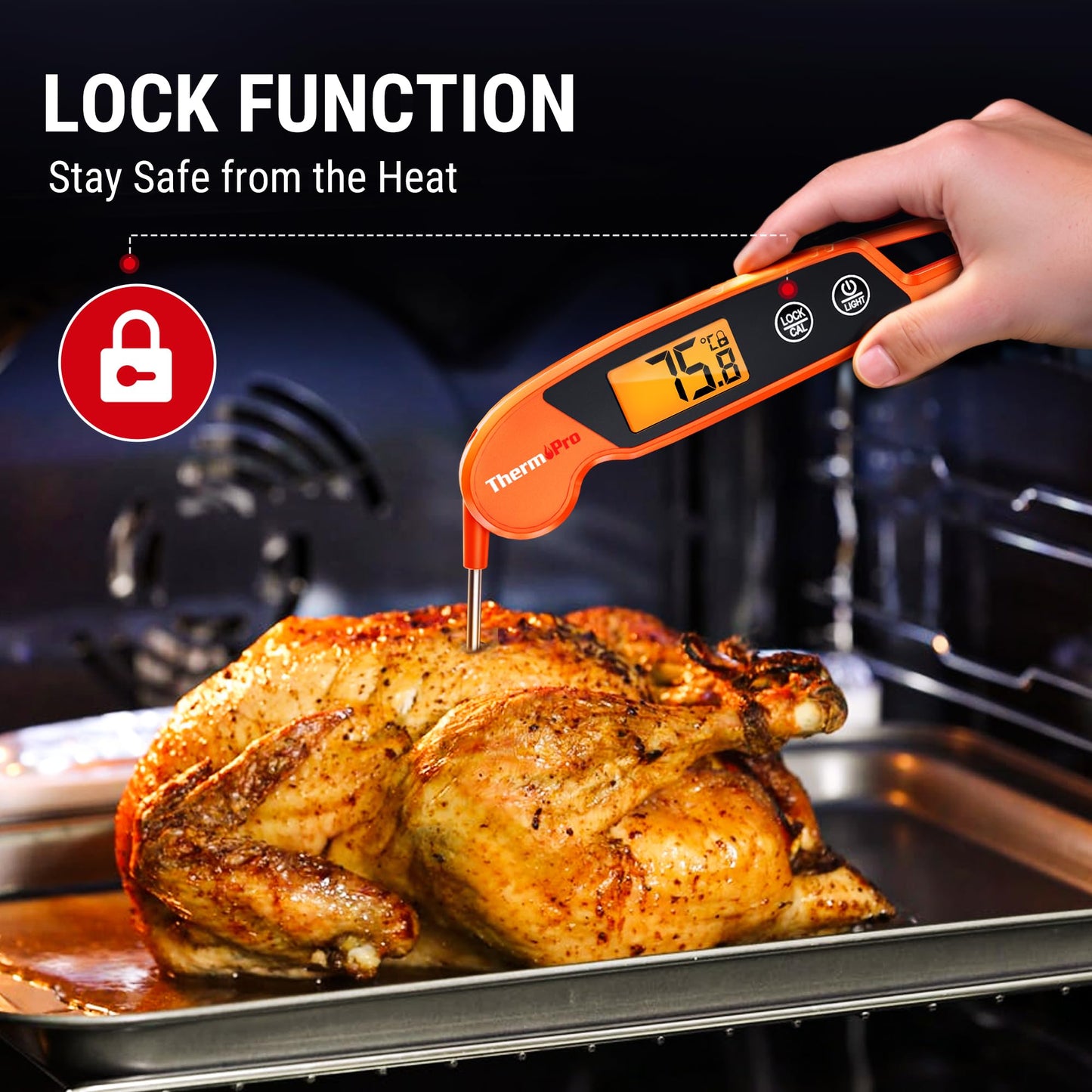 - ThermoPro TP603 Digital Meat Thermometer for Kitchen | IPX6 Waterproof Food Thermometer -