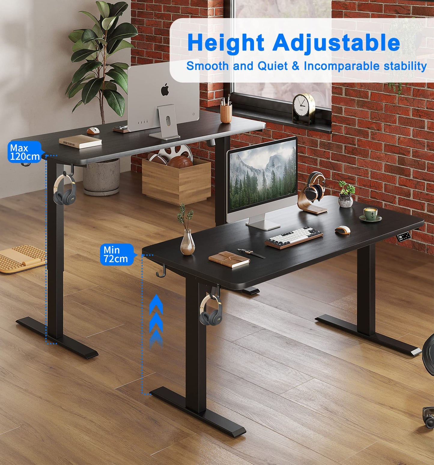 - MAIDeSITe Height Adjustable Electric Standing Desk Frame | Heavy Duty Steel Stand up Desk -