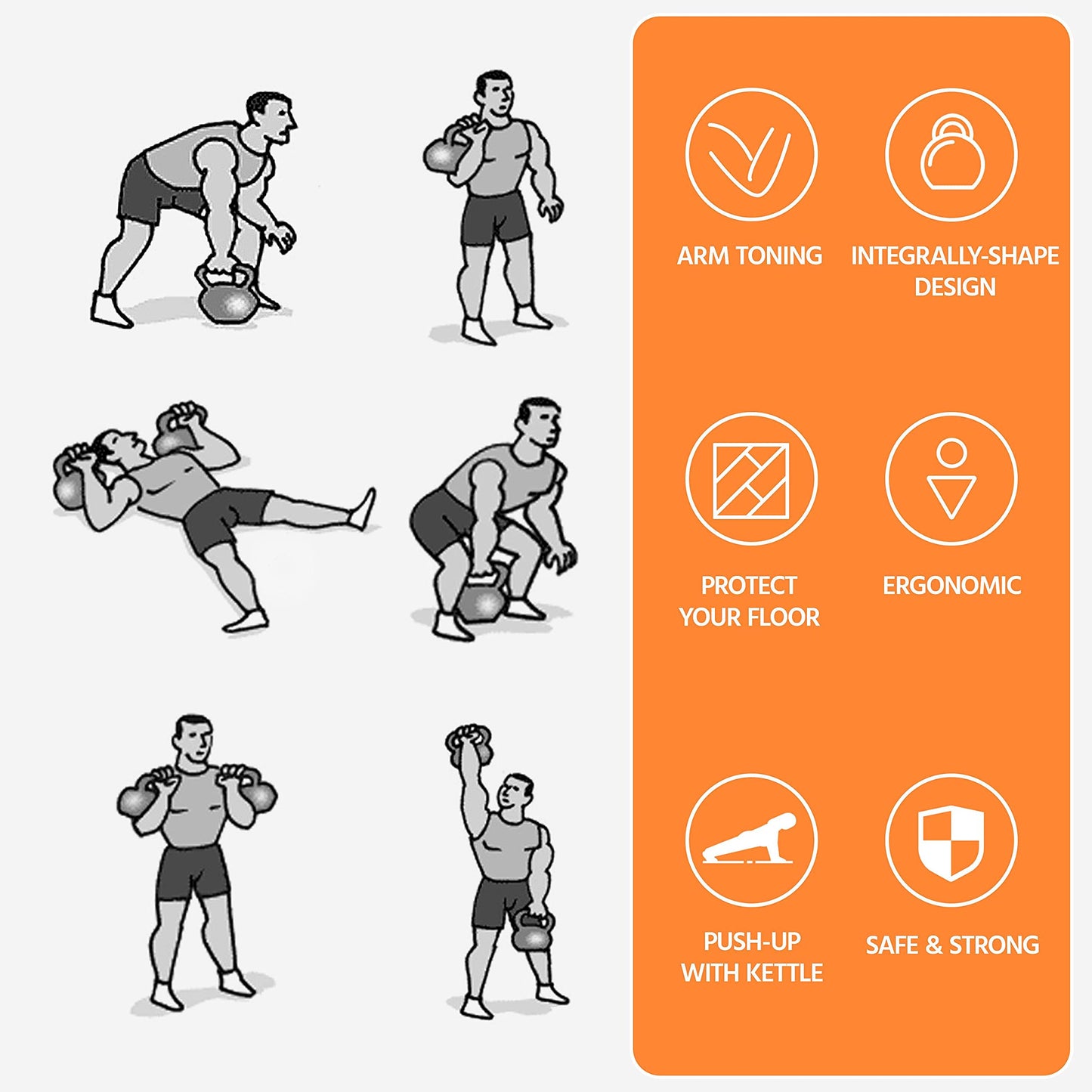 - Yaheetech 10KG Coated KettleBell for Strength and Weight Training, Home Gym, Black.