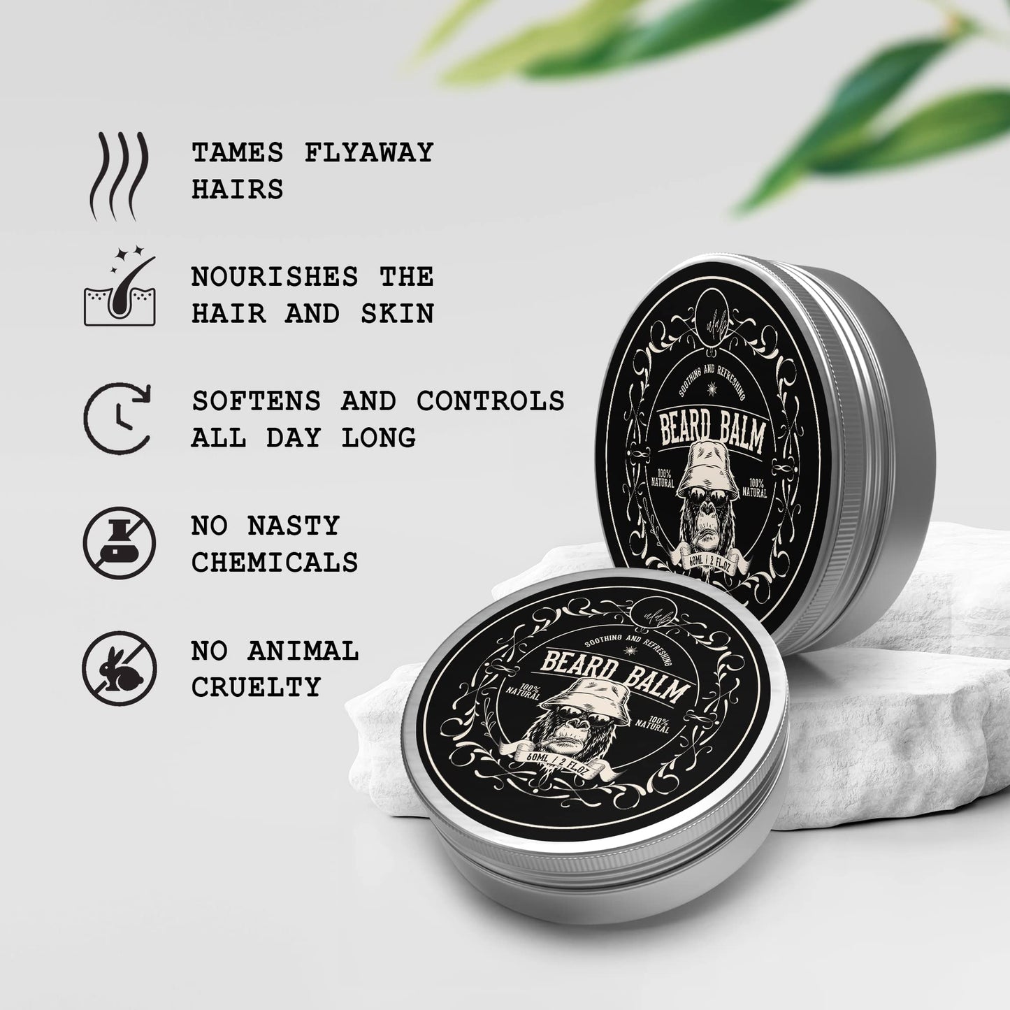 - uLab Gorilla Beard Balm for Men, with Mango and Jojoba, 60ml -