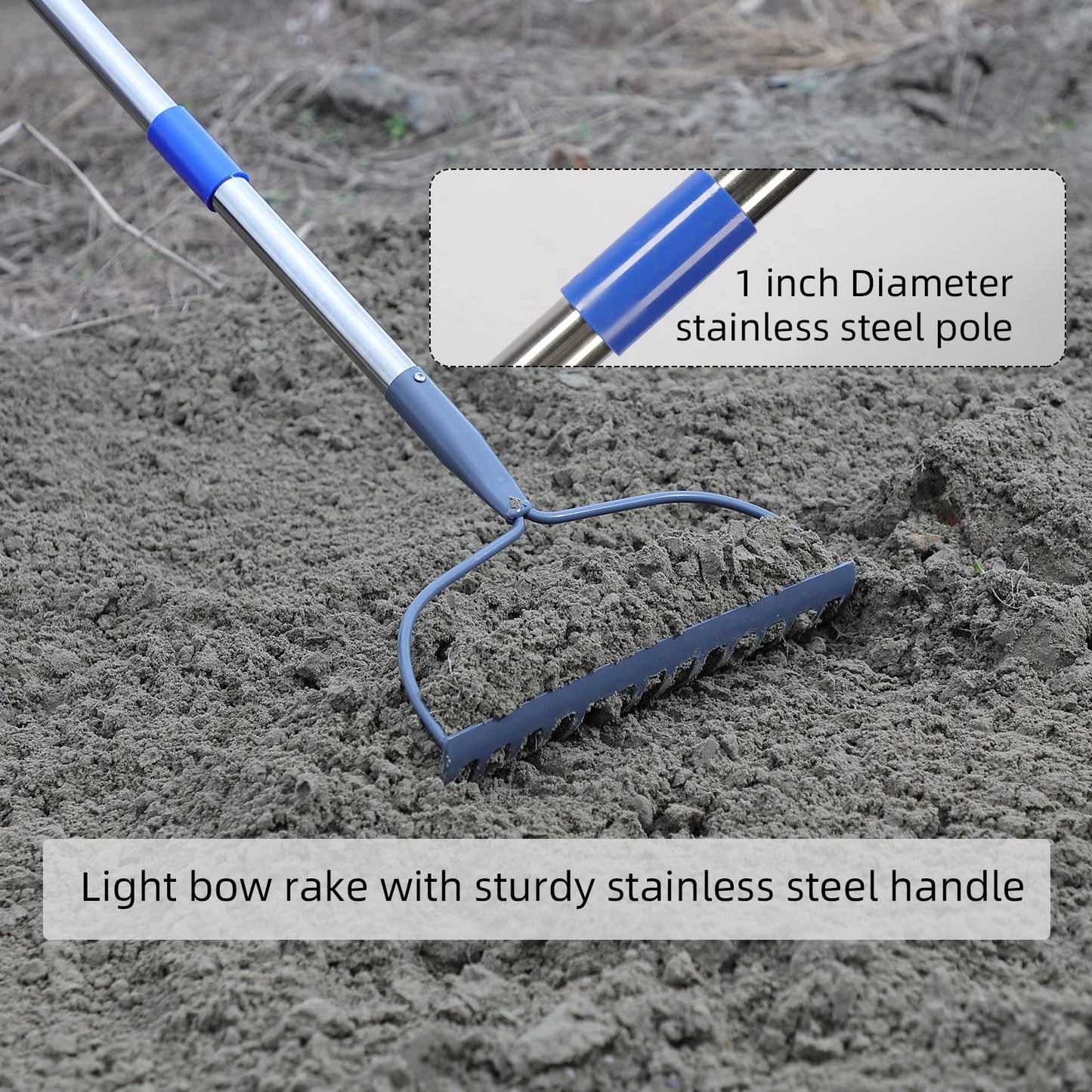 - MIYA Garden Rakes | Long 152CM Handle | Heavy Duty 14 Tines Rake -