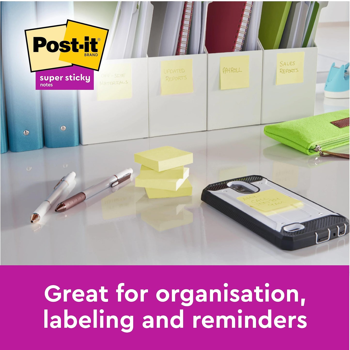 - Post-it Super Sticky Notes | Double the Sticking Power | 6 Pads | 540 Sheets -