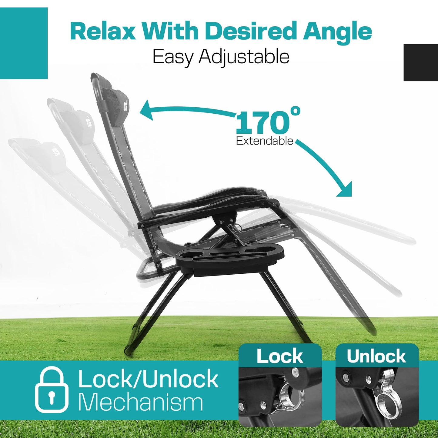 - Mosii Sun Loungers For Garden Chairs Set of 2 | Heavy Duty Zero Gravity Chairs -