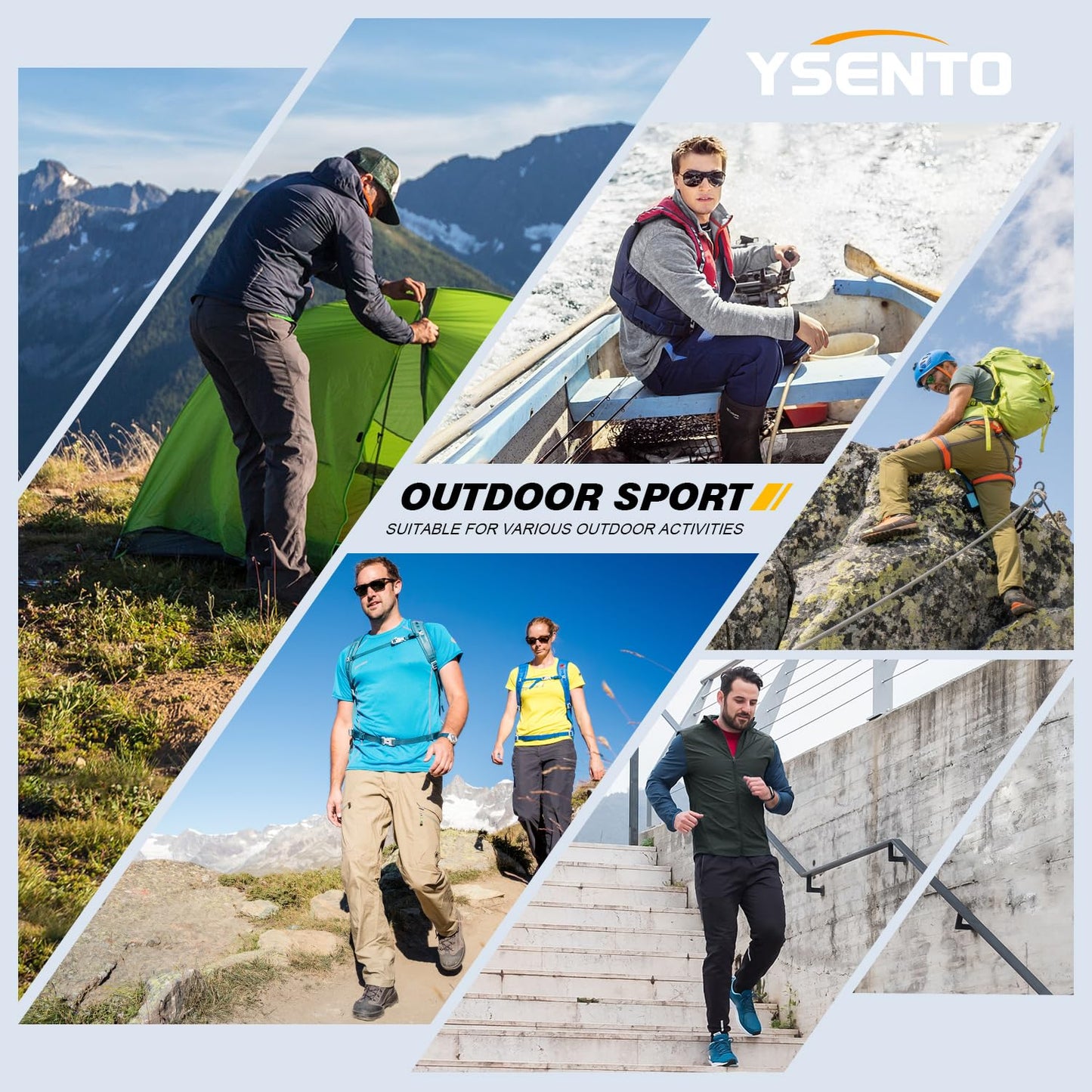 - YSENTO Mens Quick Dry Walking Hiking Trousers Outdoor Lightweight Breathable Trekking Work Trousers with Zip Pockets