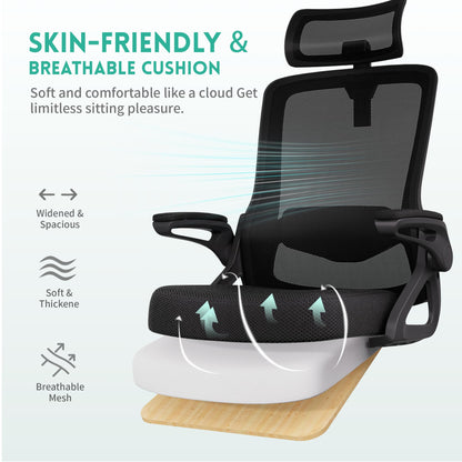 - Tweakio Ergonomic Office Chair | S-Shaped Mesh Desk Chair | Adjustable Headrest & Lumbar Support -