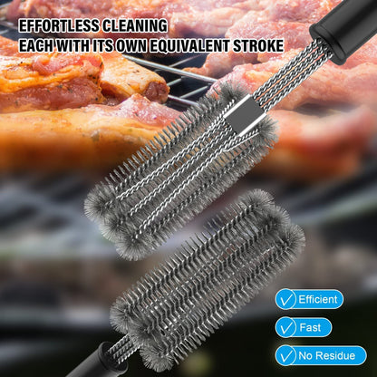 BBQ Brush 45cm Heavy Duty Grill Brush Long Handle BBQ Cleaning Kit for BBQ Grill