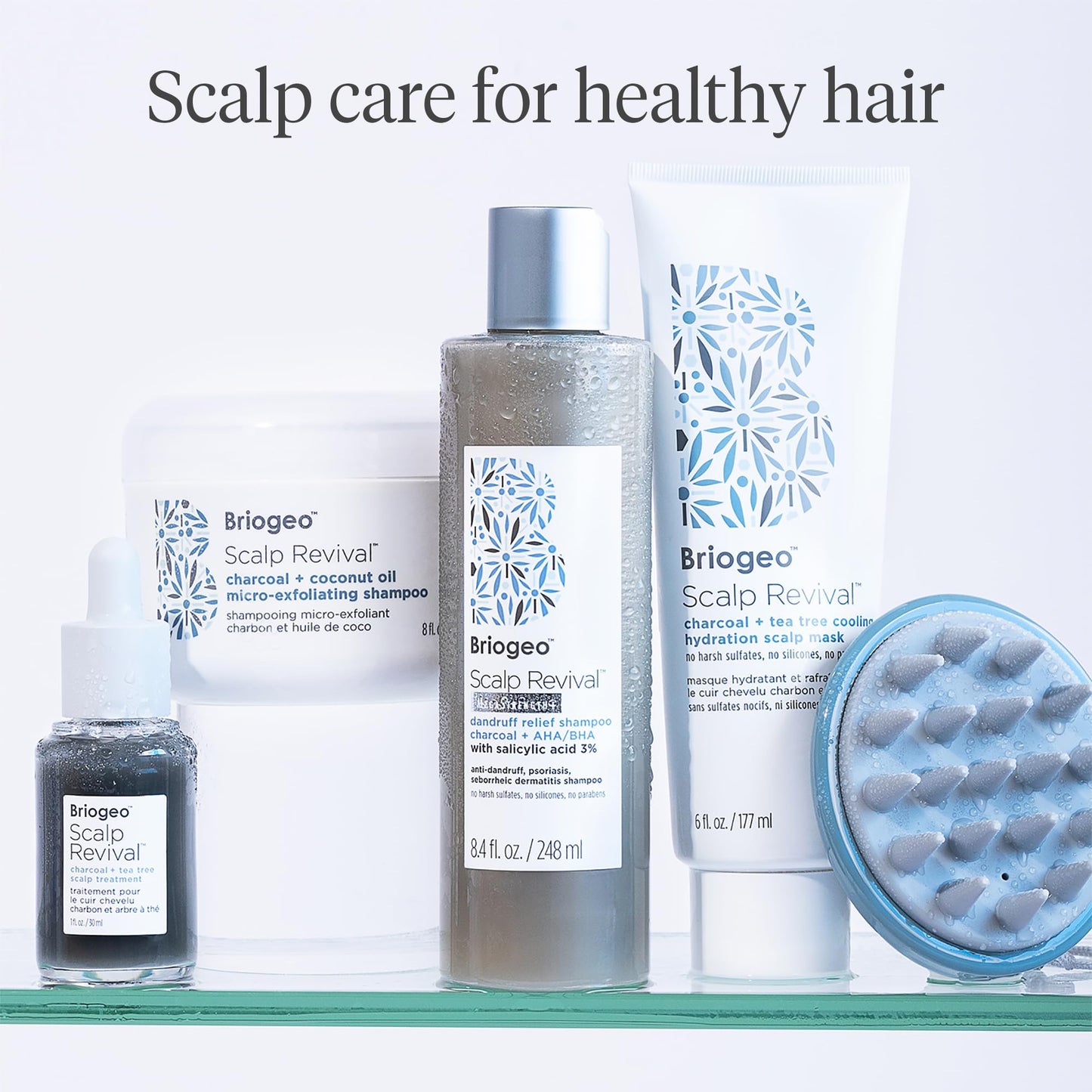 Briogeo Scalp Revival Charcoal + Coconut Oil Micro-Exfoliating Shampoo | Scalp Scrub Treatment to Soothe a Dry, Flaky, Itchy Scalp | Vegan, Phalate & Paraben-Free | 236ml