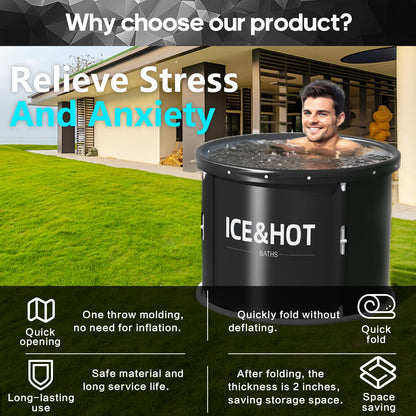 - Portable Foldable Bathtub for Adults | Soaking Bathtub for Cold Water Therapy Training -