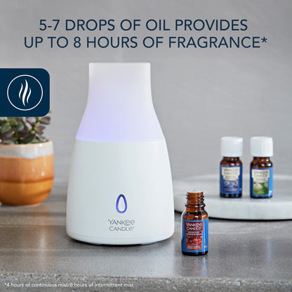 - Yankee Candle Ultrasonic Aroma Diffuser Kit | Black Cherry Aroma Diffuser Oil | LED Colour Changing | Auto Off Timer | Quiet Operation | UK Plug