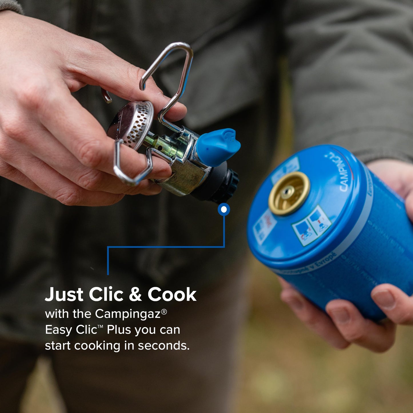 Campingaz Bleuet Micro Plus Camping Stove, lightweight 1-burner Gas Stove, high power 1250 watts, for camping, festivals, hiking, runs off CV 470 gas gartridges, Blue