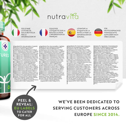 60 Billion CFU Probiotic Cultures - Scientifically Backed Lactospore® for Good Gut Flora - Enteric Coating to Ensure Probiotics are Delivered Directly to The Gut - Made in The UK