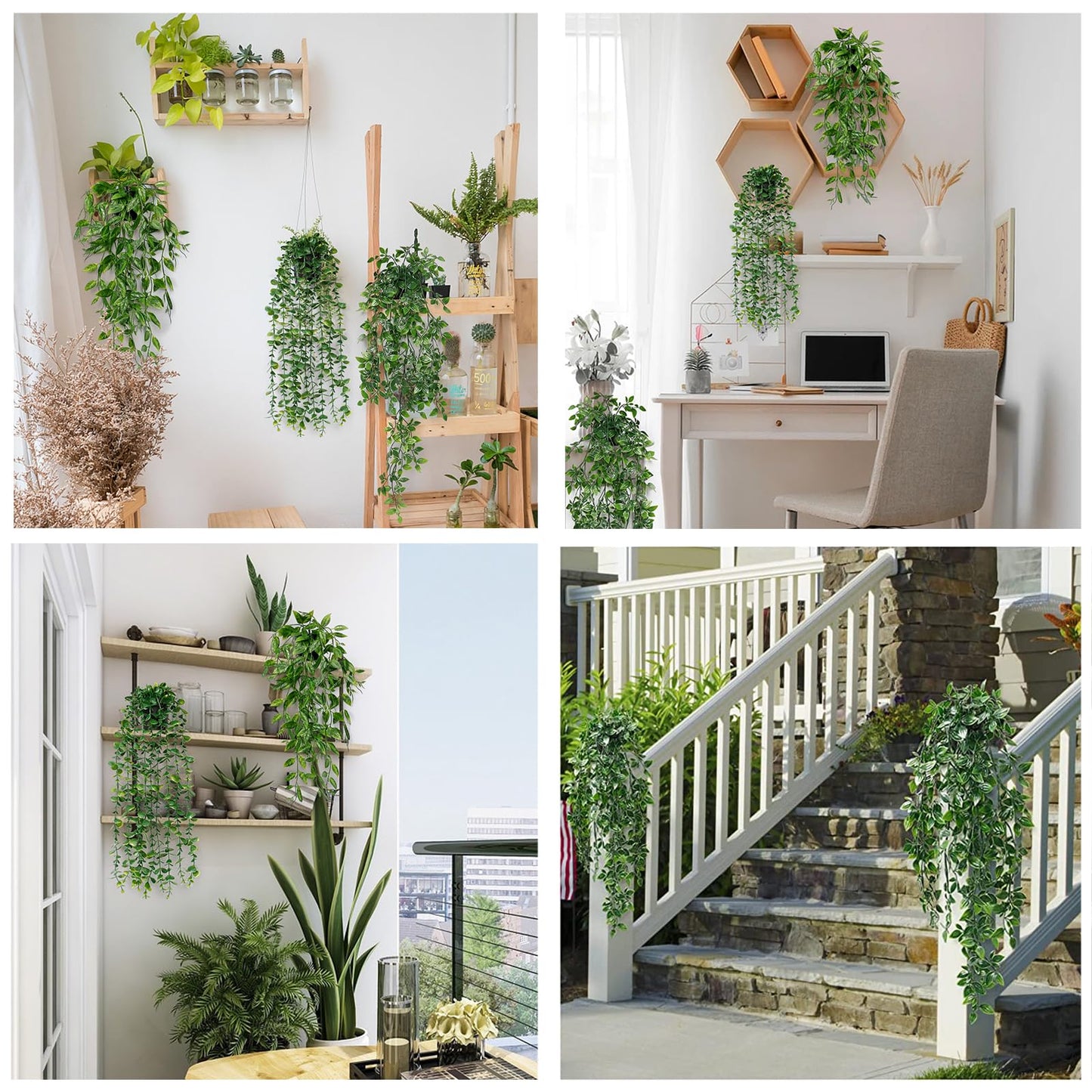 - Dremisland Artificial Plant | Eucalyptus | Set of 3 Decorative Artificial Hanging Plants -