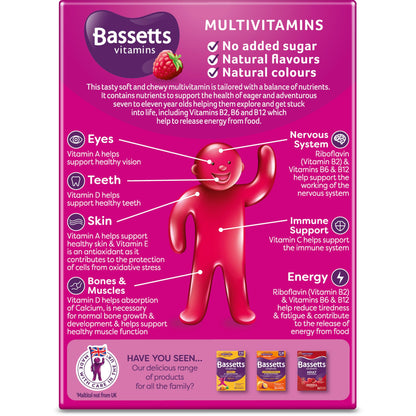 Bassetts Vitamins 7-11 Years Raspberry Flavour Multivitamins 30 Gummies