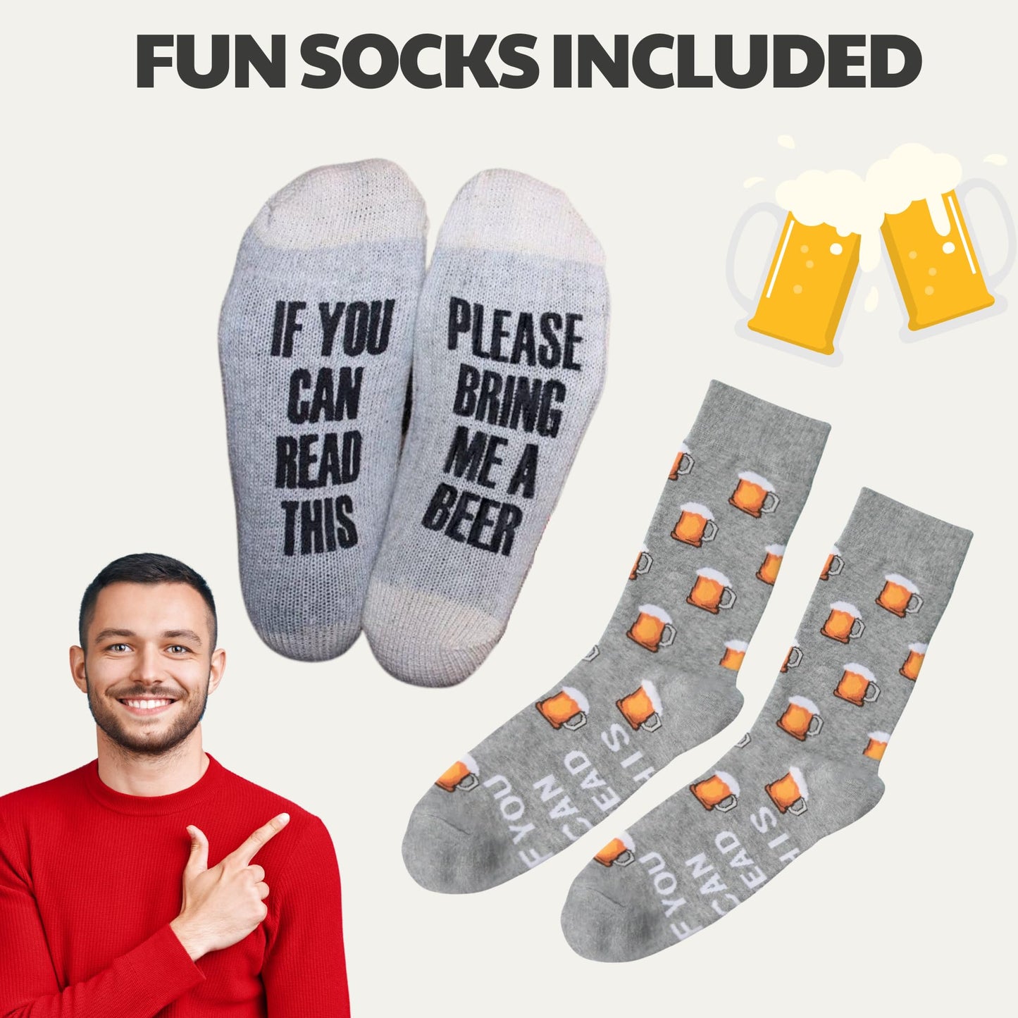 Birthday Gifts Hamper for Men | Dads Birthday Including Novalty Socks, Fudge, Border Biscuits, Breakfast Tea, Walkers Shortbread and more!