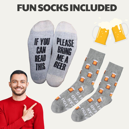 Birthday Gifts Hamper for Men | Dads Birthday Including Novalty Socks, Fudge, Border Biscuits, Breakfast Tea, Walkers Shortbread and more!