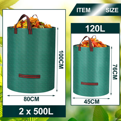 - Heavy Duty Garden Waste Bags with Handles | Large Garden Bags | Reusable Waterproof Garden Sack for Garden Waste -