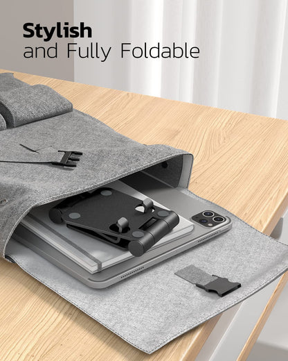 - NULAXY Dual Folding Phone Stand | Fully Adjustable Desktop Mobile Holder Dock -