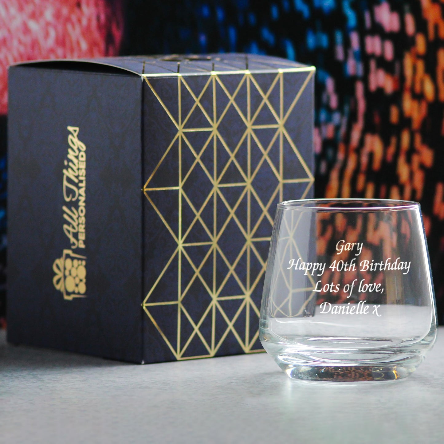 - Personalised Engraved 345ml Tallo Whiskey Glass -