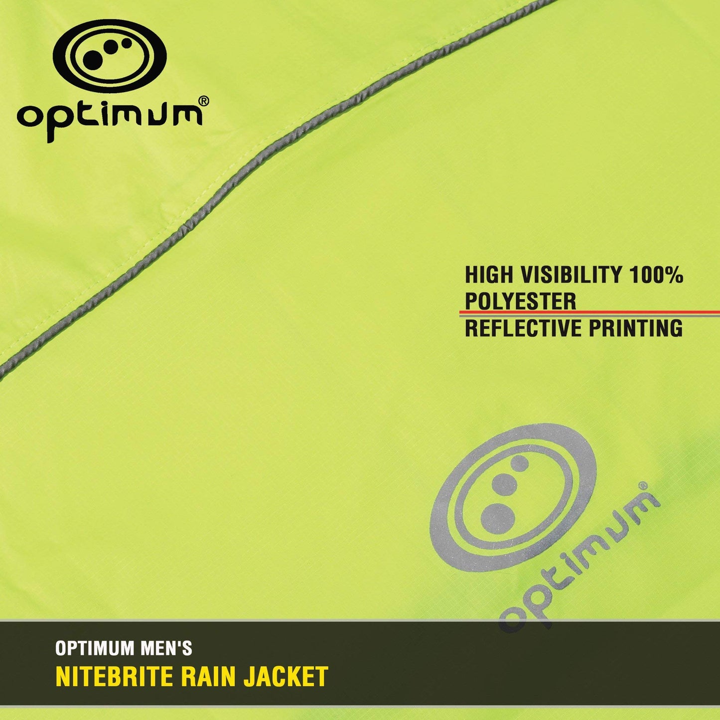 - Optimum Men's Rain Jacket | Nitebrite Hi Vis For Running Cycling Hiking Mountain Climbing | Waterproof | Green -
