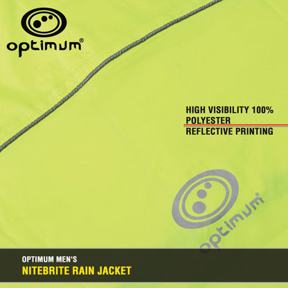 - Optimum Men's Rain Jacket | Nitebrite Hi Vis For Running Cycling Hiking Mountain Climbing | Waterproof | Green -