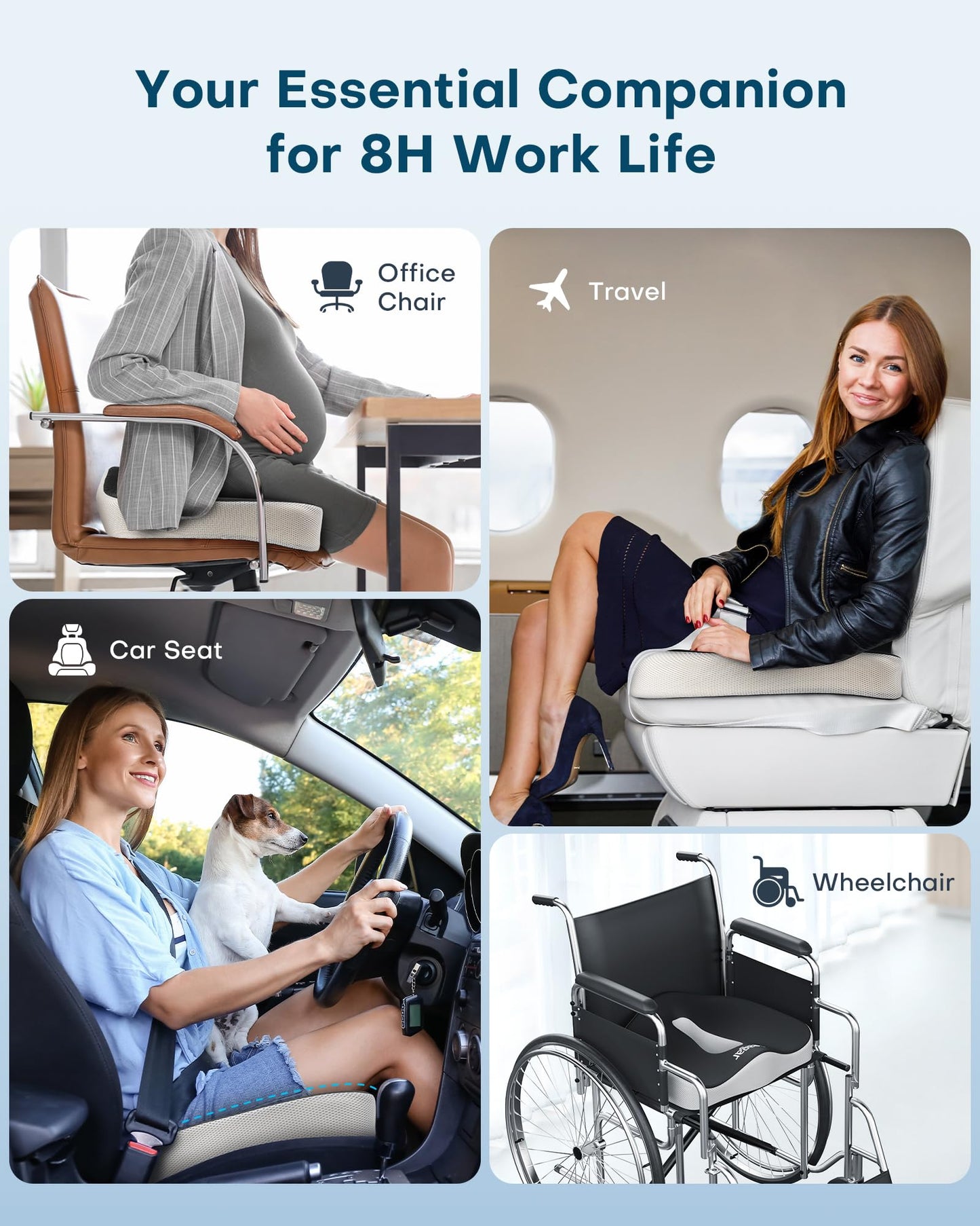 - Feagar Seat Cushion for Coccyx Sciatica Hemorrhoid Tailbone Back Pain Relief -