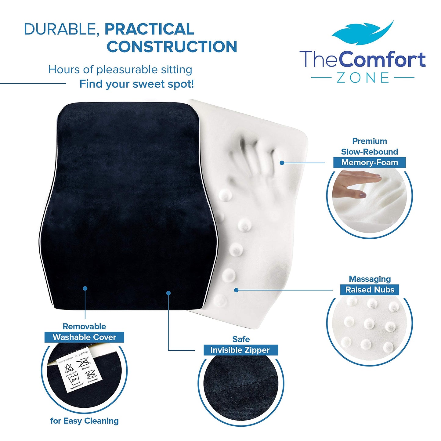 - TheComfortZone Lumbar Support Pillow | Office & Gaming Chair Car Lumbar Pillow -