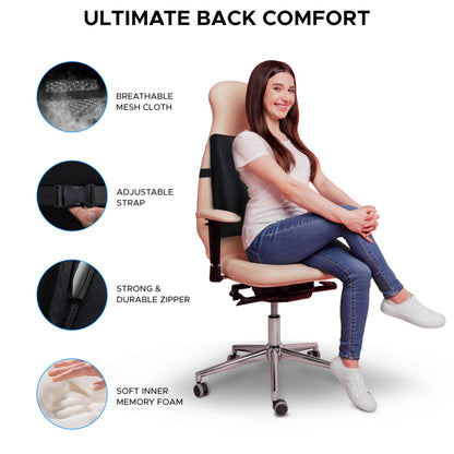 - EcoNour Lumbar Support Pillow for Car and Office Chair  -