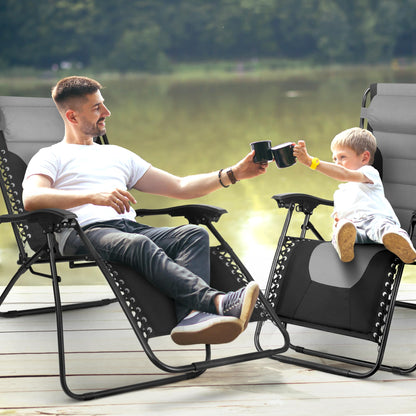 - KEPLIN Set of 2 XXL Premium Heavy Duty Textoline Zero Gravity Chairs | Luxurious Garden Recliners | Adjustable Headrest -