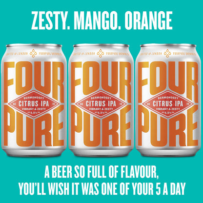 - Fourpure Citrus IPA | Naturally Brewed Vibrant & Zesty Pale Ale | Vegan (12 x 330ml Cans) -