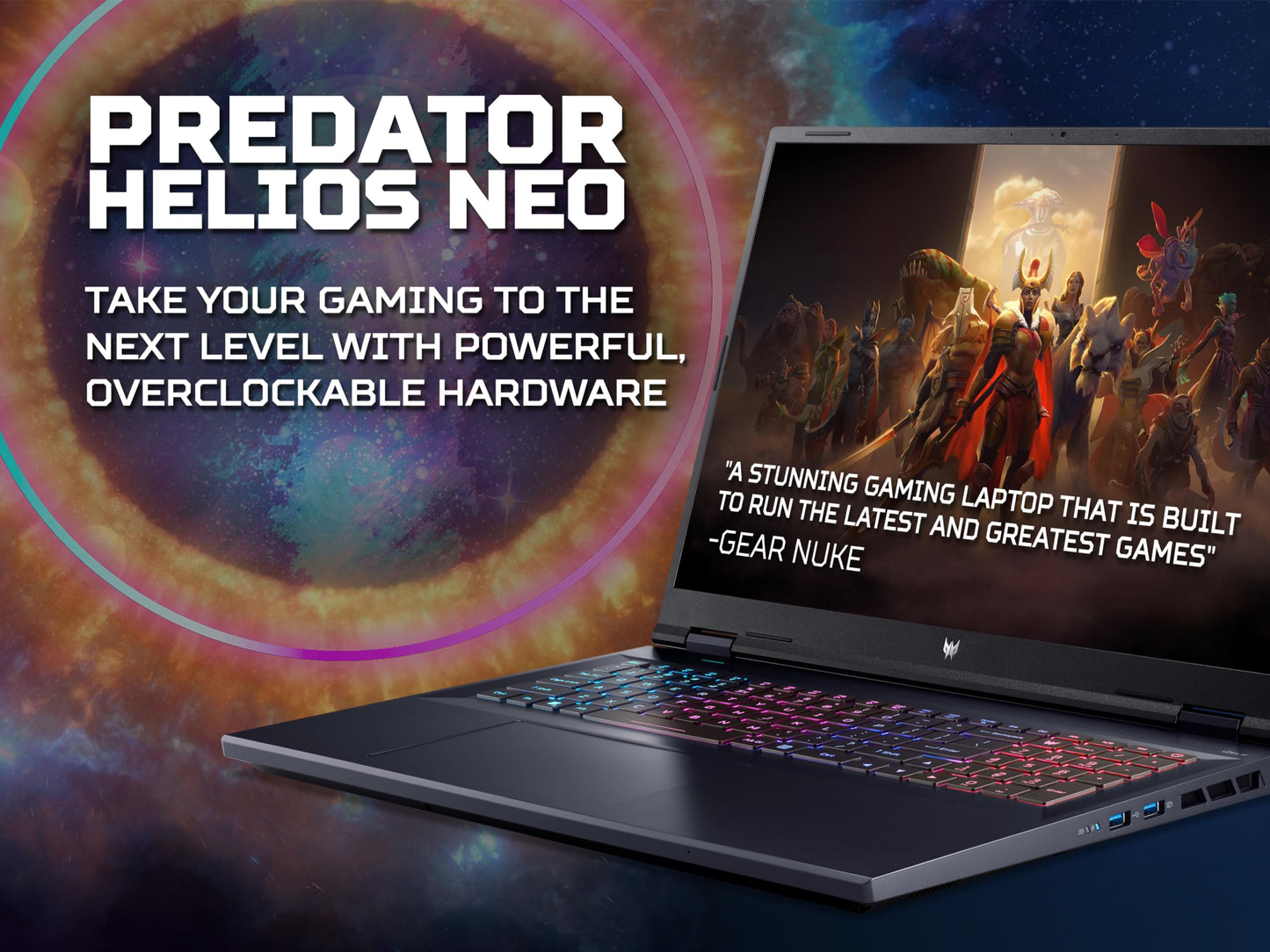 Acer Predator Helios Neo 18 PHN18-71 Gaming Laptop - Intel Core i7-14700HX, 16GB, 1TB SSD, NVIDIA GeForce RTX 4070 8G, 18" WQXGA IPS 165Hz, Windows 11, Black