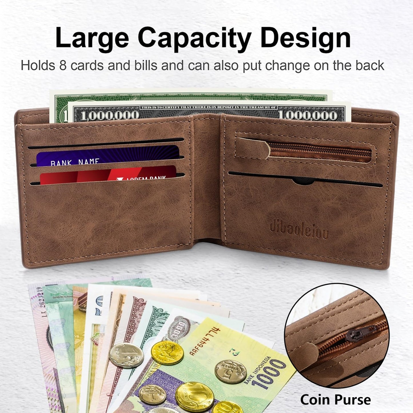 - Dihope Personalised Wallets for Men Letter Name -