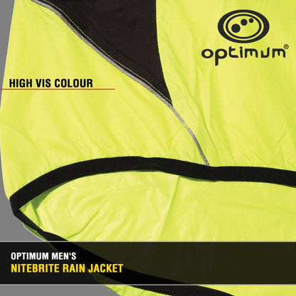 - Optimum Men's Rain Jacket | Nitebrite Hi Vis For Running Cycling Hiking Mountain Climbing | Waterproof | Green -