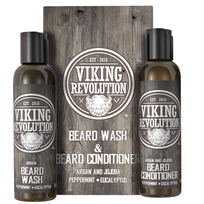 - Viking Revolution - Beard Shampoo And Conditioner - Natural Beard Wash & Beard Conditioner -