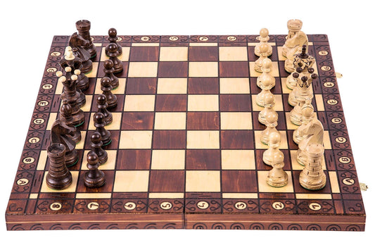 - SQUARE | Wooden Chess Set AMBASADOR | 52 x 52 cm (20.47 x 20. 47 in) -
