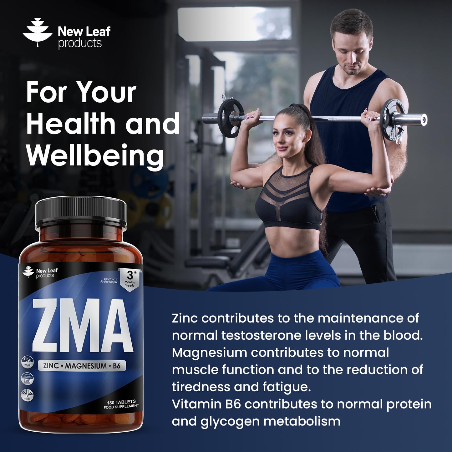 - ZMA Supplements for Men & Women - 180 Tablets - High Strength Muscle Sleep Aid & Muscle Recovery