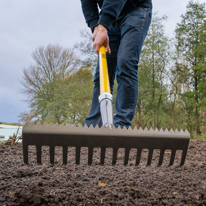 - Roughneck | Sharp-Edge Soil Rake 350x1500mm | Black-Yellow -