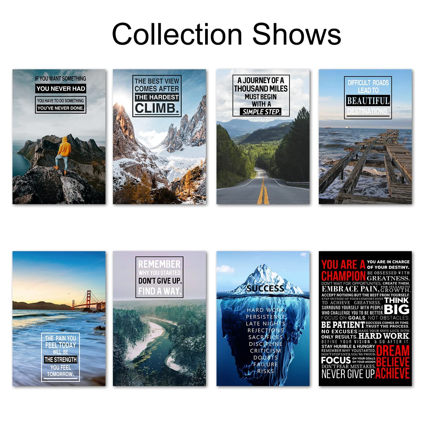 - GTOTd Motivational Poster | Wall Art | 8-Pack | 11.5" x 16.5" | Inspirational Quotes -