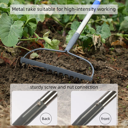 - MIYA Garden Rakes | Long 152CM Handle | Heavy Duty 14 Tines Rake -