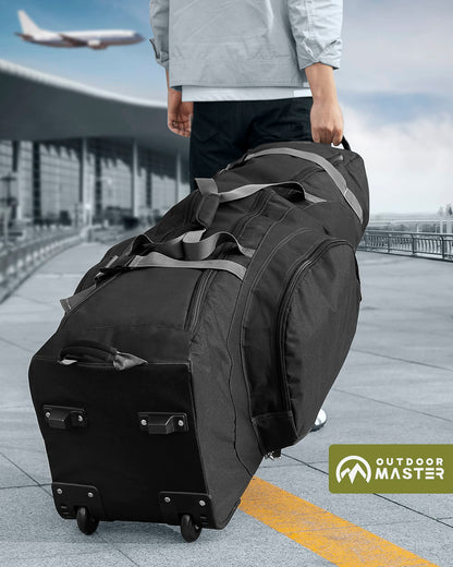 - OutdoorMaster Padded Golf Travel Bag | Reinforced Wheels | 900D Heavy Duty -